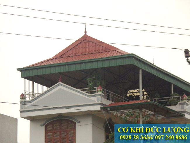 Thi công mái ton sân thượng tại Hà Nội